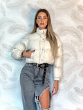 Piumino Crop beige