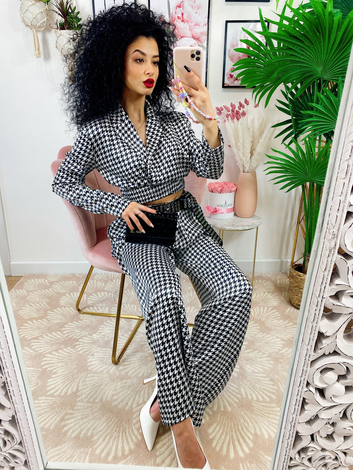 Completo pantalone e bluse  pied de poule