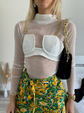 Camicia velata con corpino bianca