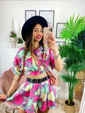 Completo etnico Short e Giacca base Fucsia