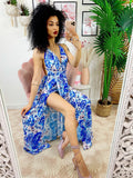 Dress Afrodite fiori celesti e lilla