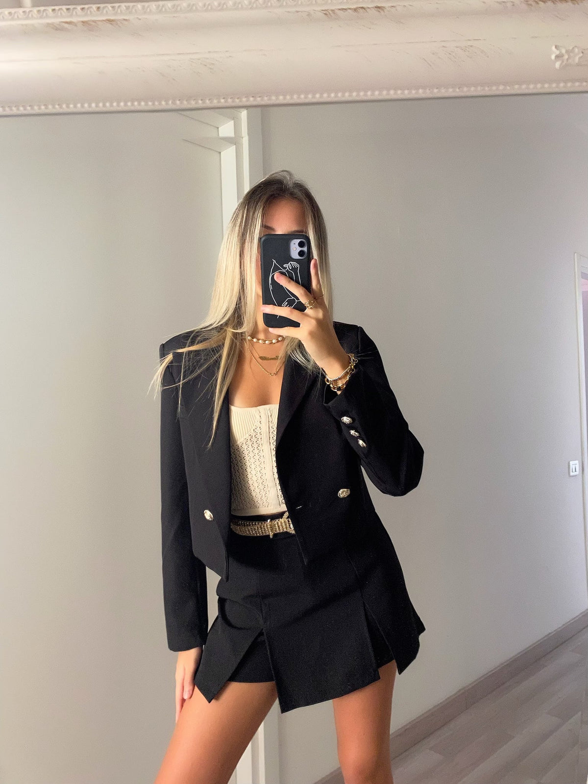Completo giacca e short nero