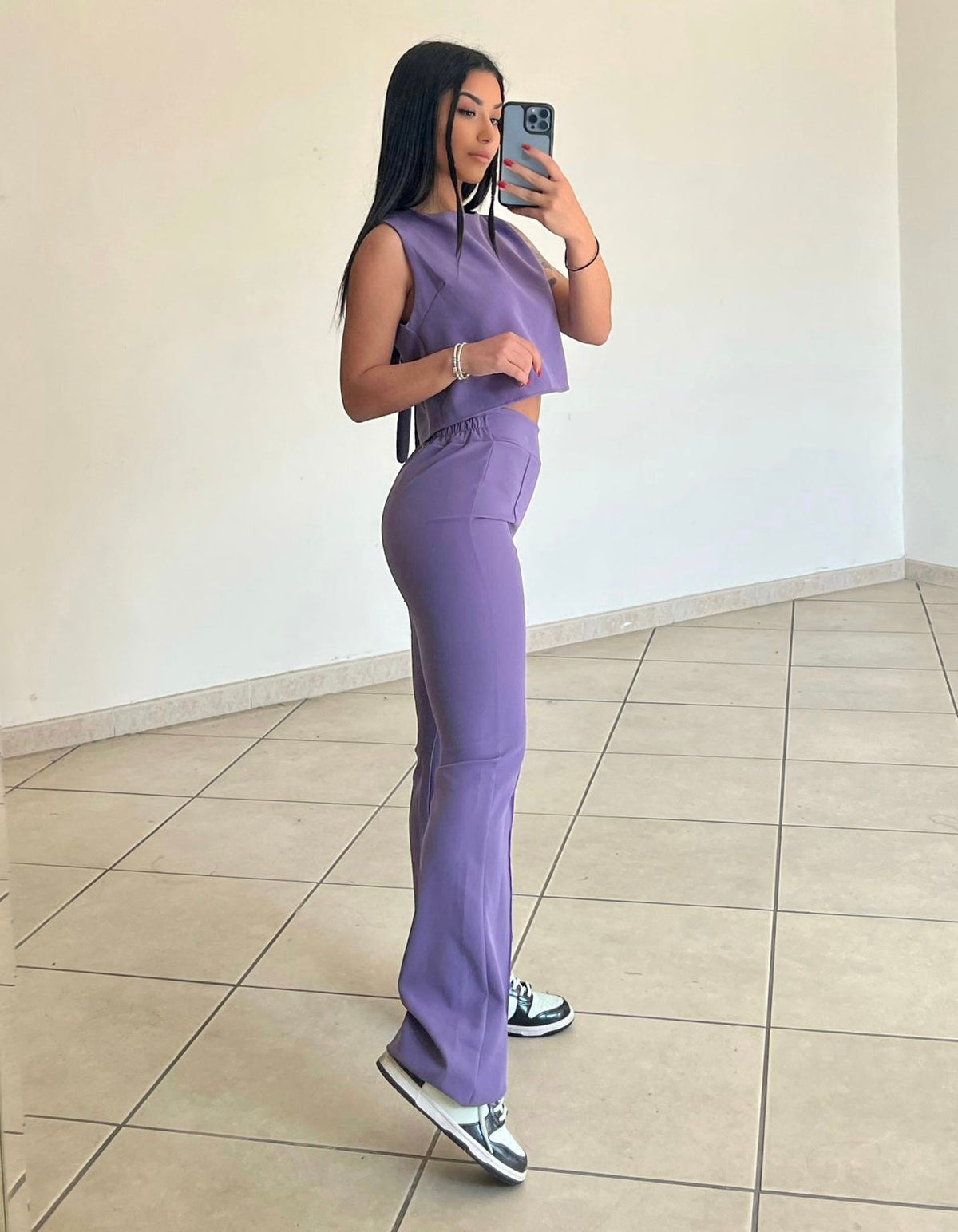 Completo top e pantalone lilla