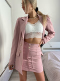 Completo giacca e gonna bottoni oro rosa