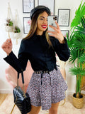 Camicia con arricciatura laterale Nera