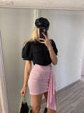 Gonna con fusciacca rosa