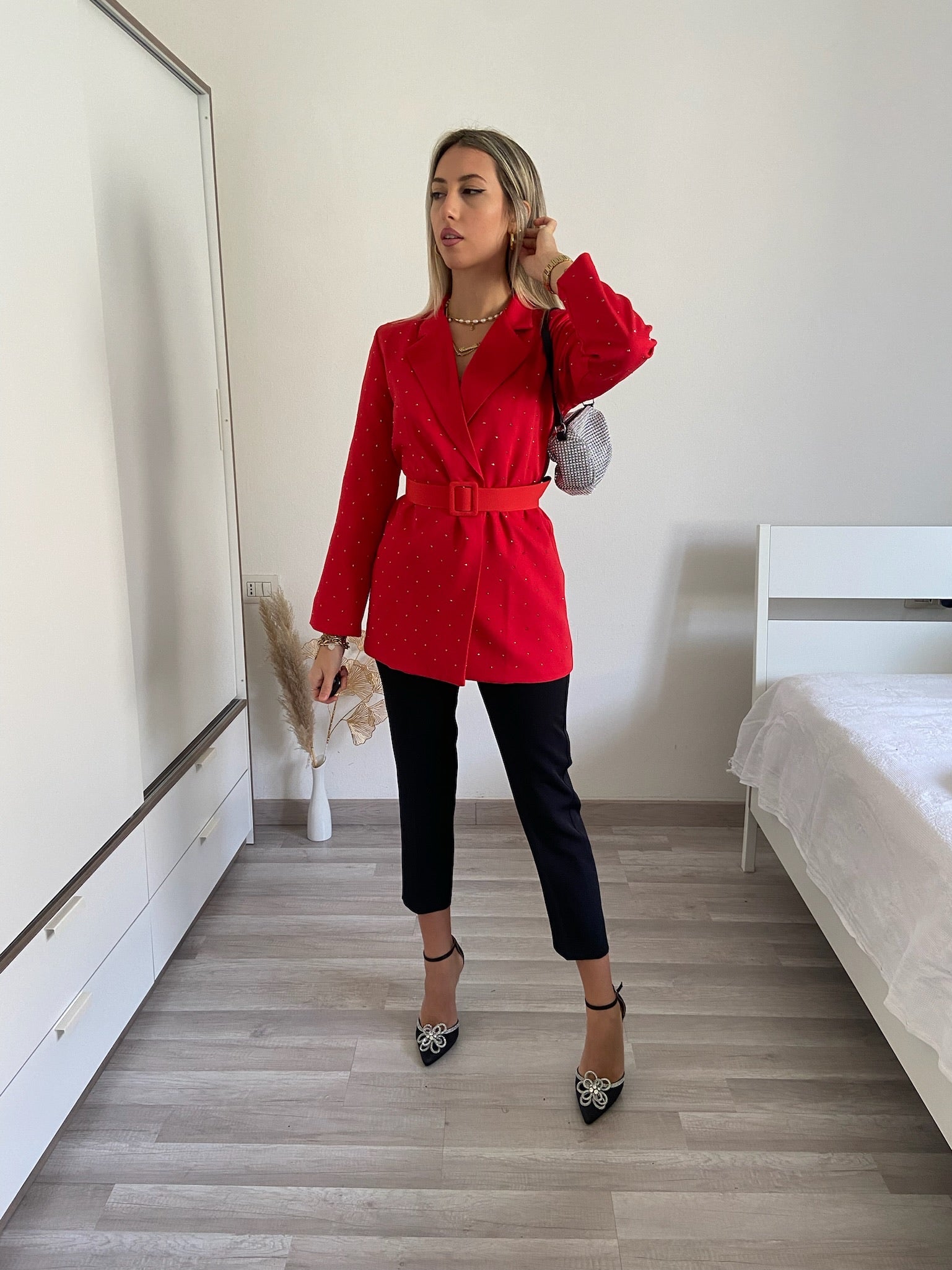 Giacca con strass rossa
