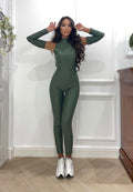 Tuta sportiva con manicotti verde militare