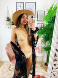 Bikini con arricciature oro