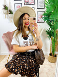 Top crop Love animalier