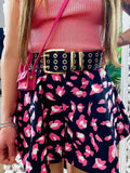 Short maculato con dettagli Rosa
