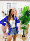 Giacca effetto bandana Blu
