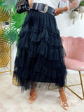 Gonna in tulle a balze Nera