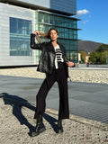 Pantalone di lana ampio nero