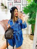 Abito Denim con borchie