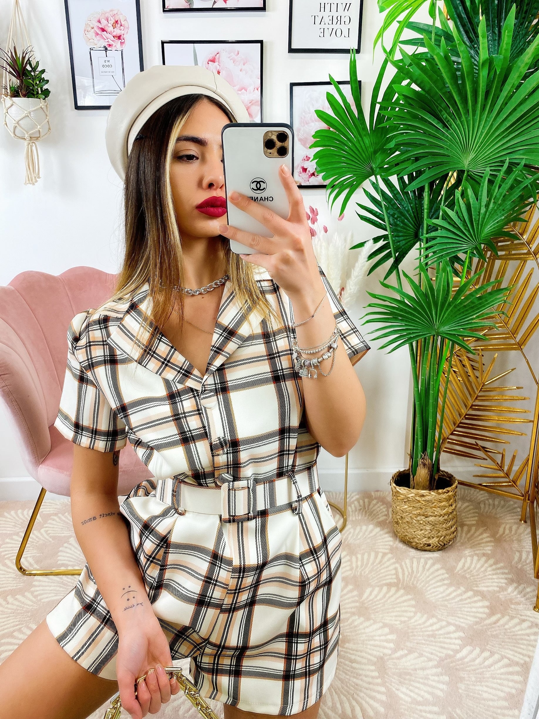 Tutina Check Beige