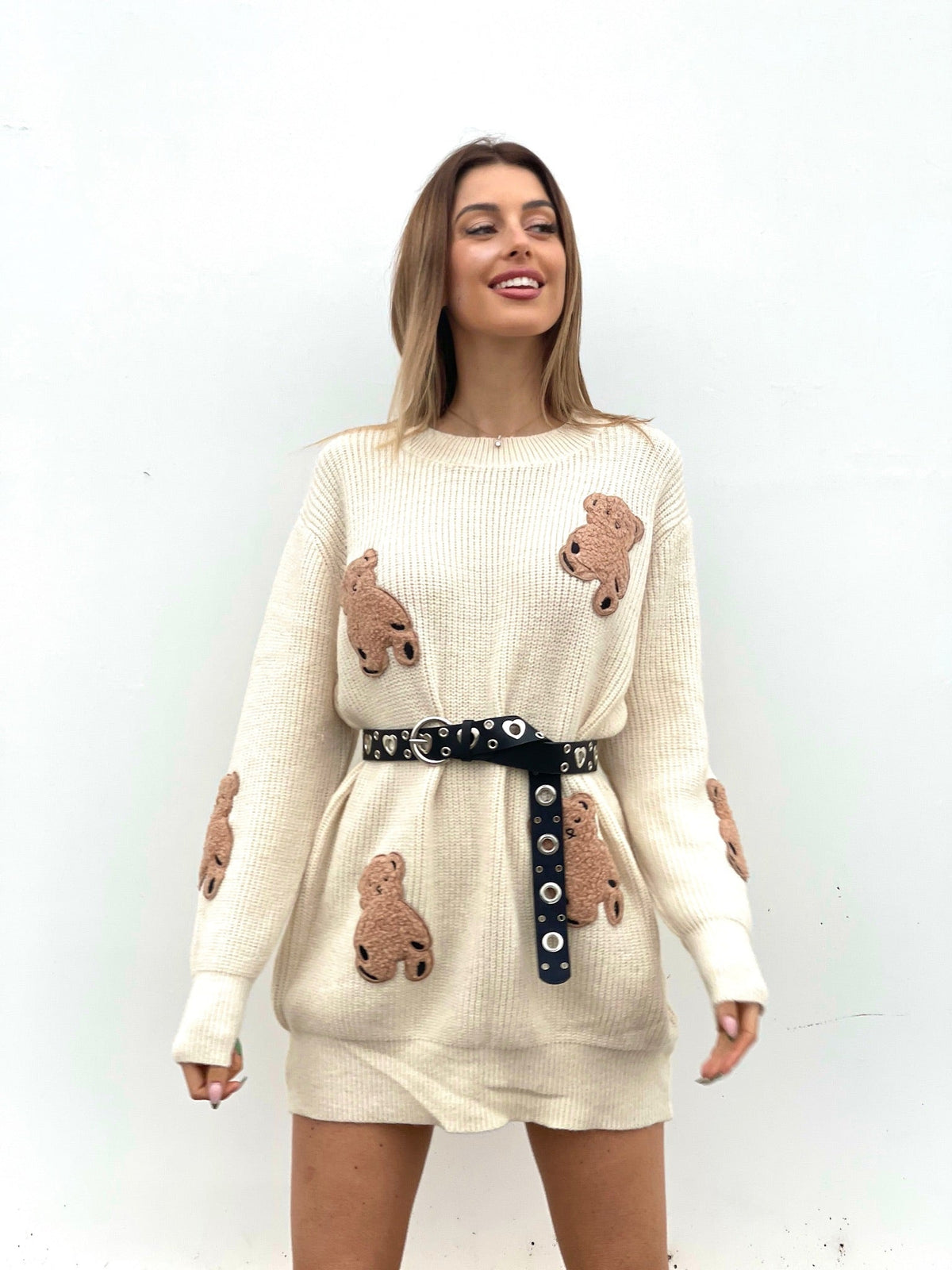 Maxi maglione panna Teddy