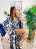 Kimono a fantasia blu