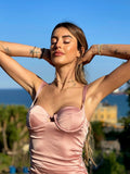 Abito bustier cipria