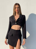 Completo giacca corta e gonna nero