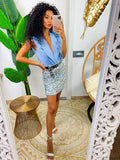 Body con scollo a V e rouches