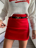 Gonna in tweed rossa