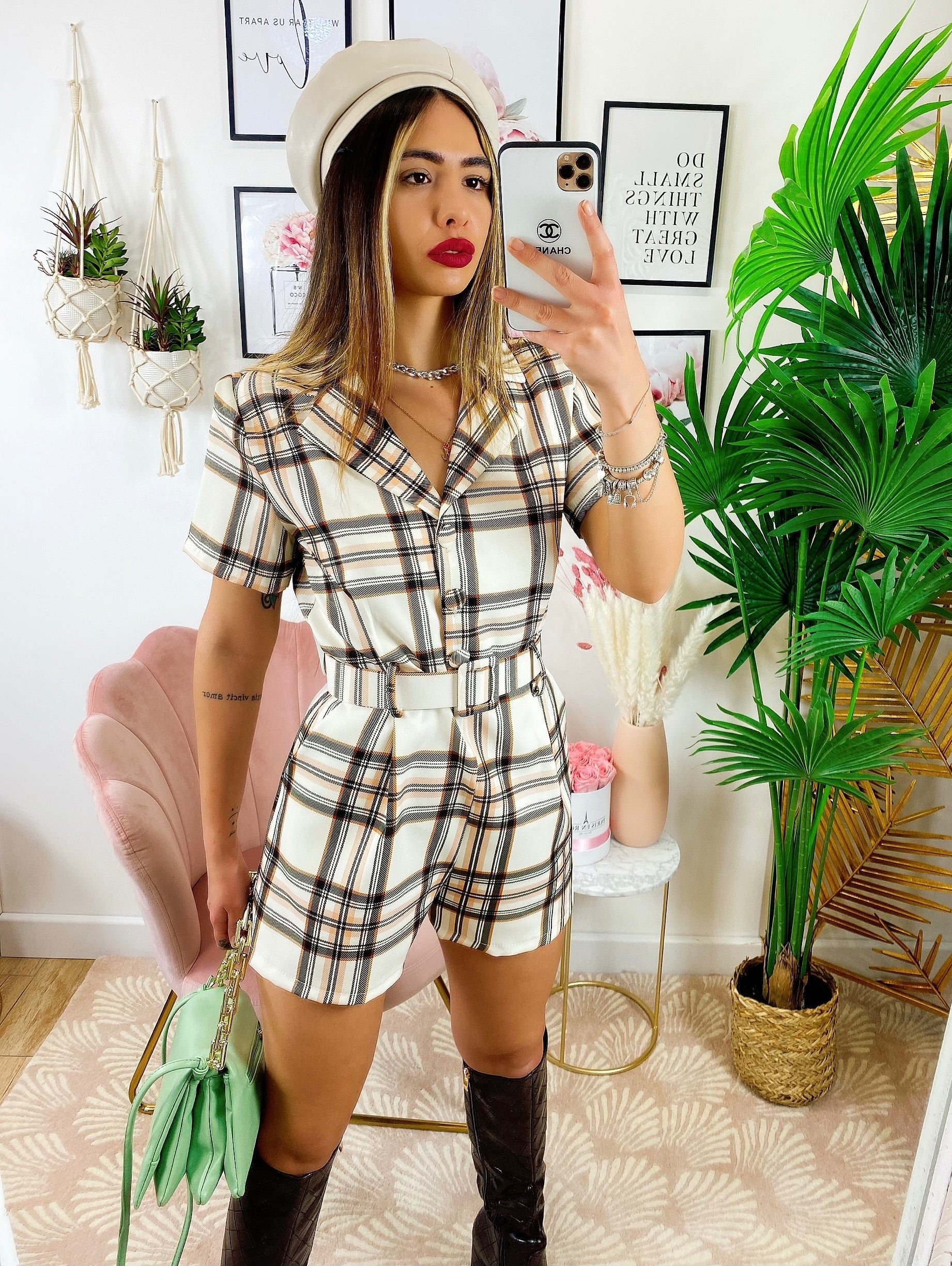 Tutina Check Beige