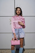 Short in jeans con fiori
