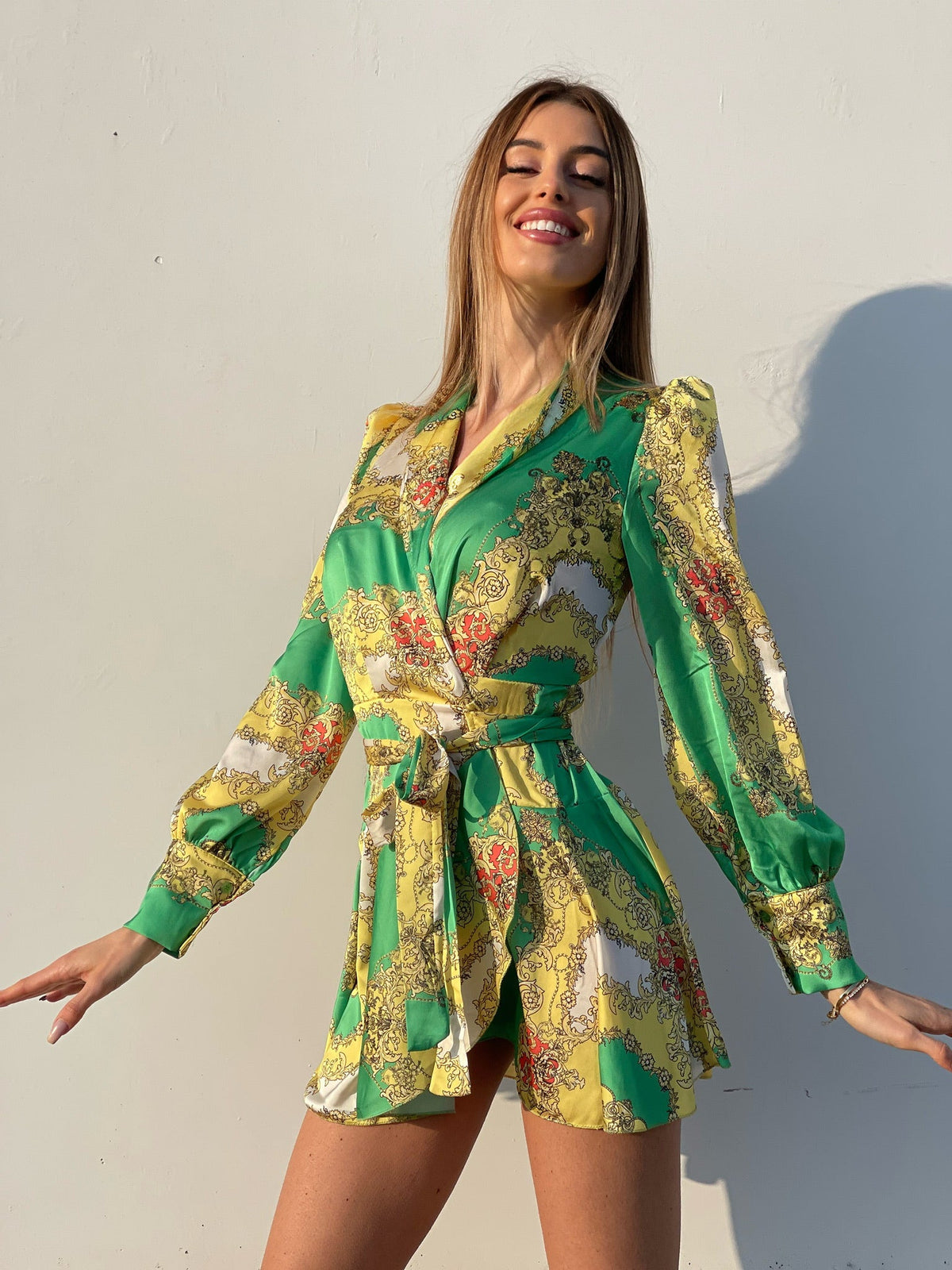 Abito etnico giallo e verde