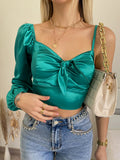 Top in raso monospalla