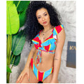 Bikini a righe  Formentera celeste e Fuxia
