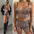 Completo top e short paillettes bronzo