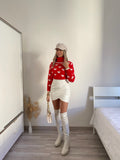 Gonna in ecopelle con zip laterale bianca