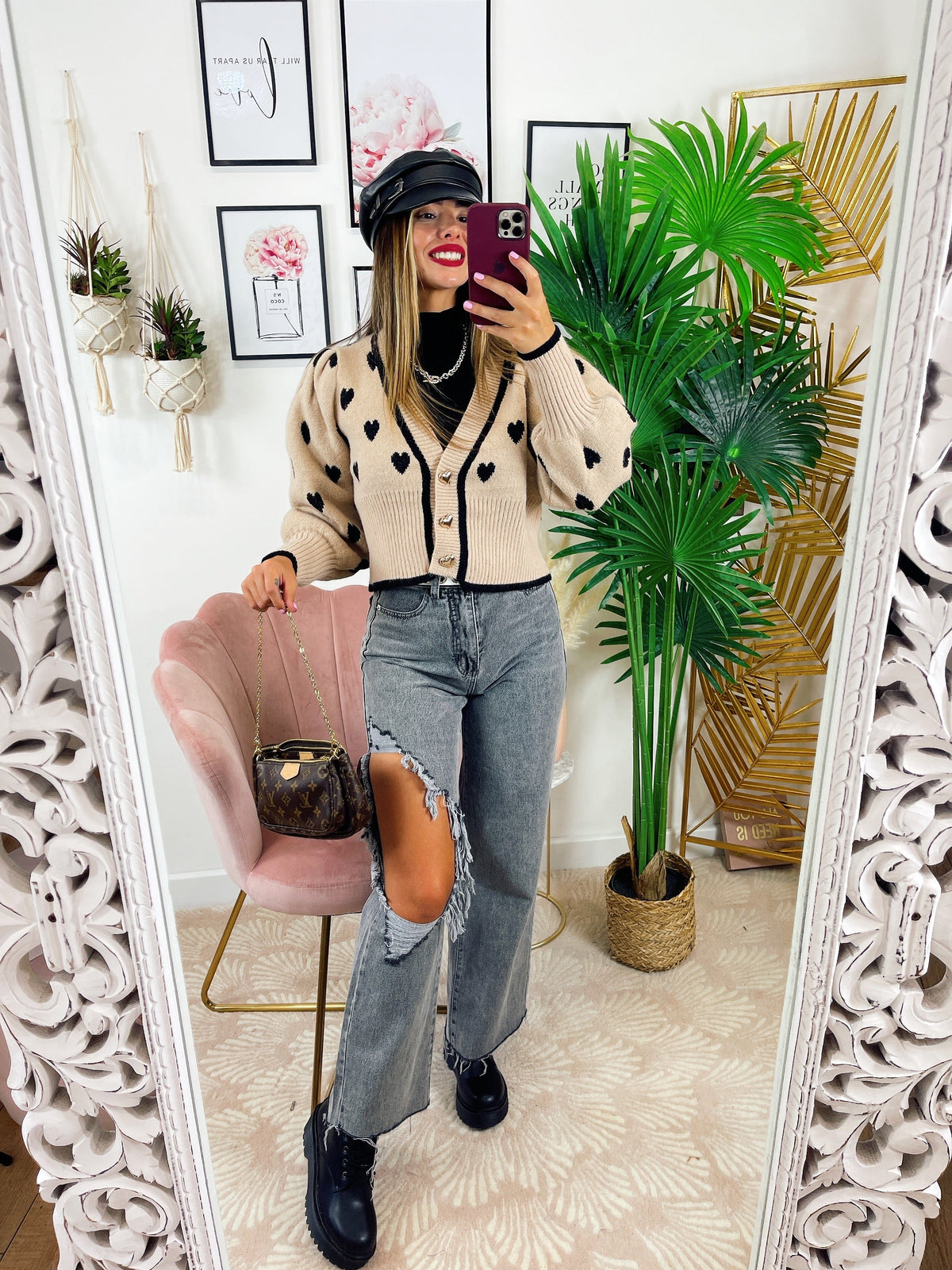 Cardigan a Cuori con bottoni