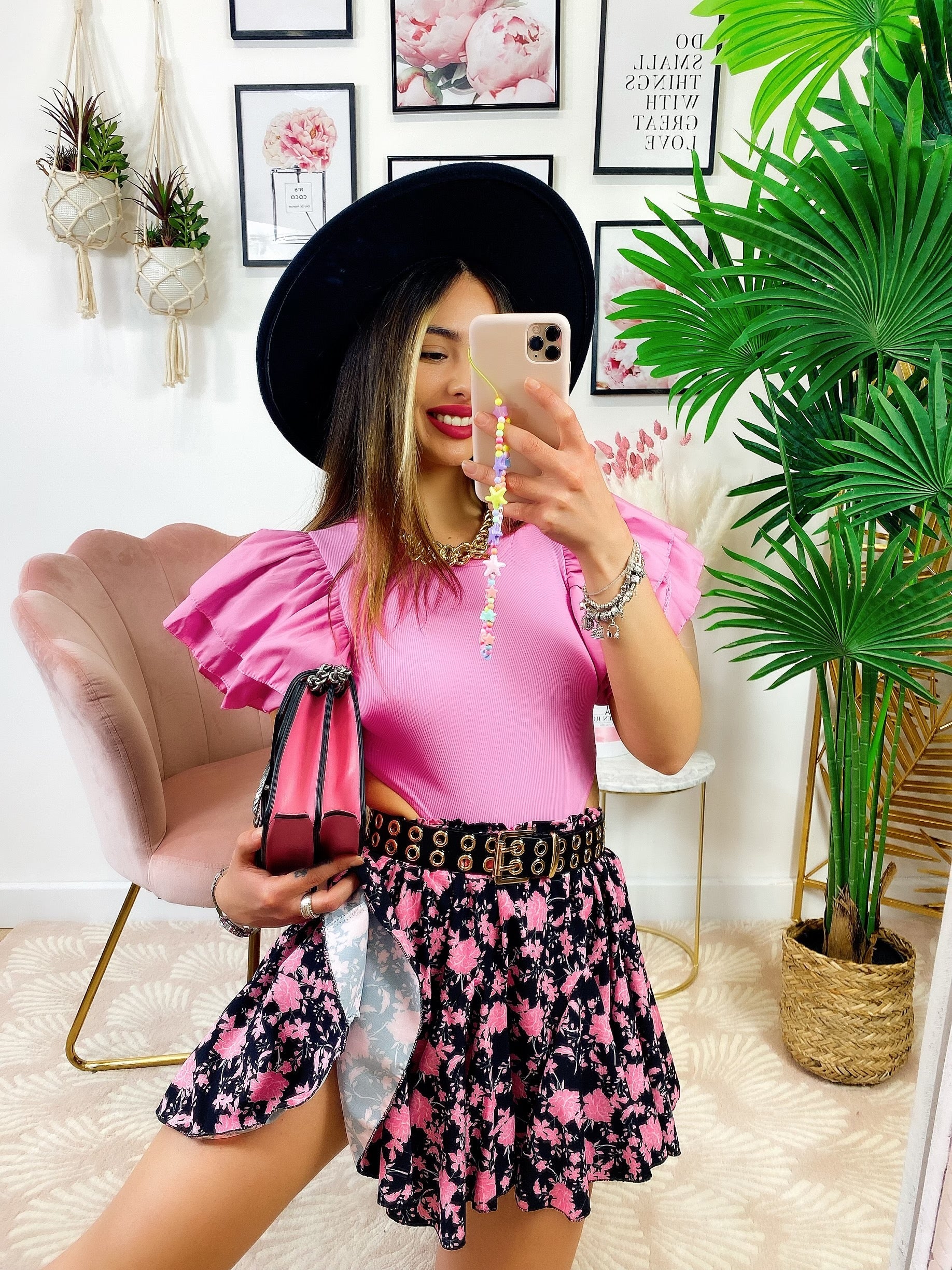 Body con voilant Rosa barbie