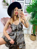Mini Dress leopardato con catenine