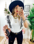 T-Shirt con voilant zebrata