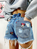 Short Levi’s Vintage stampa topolina con strappi