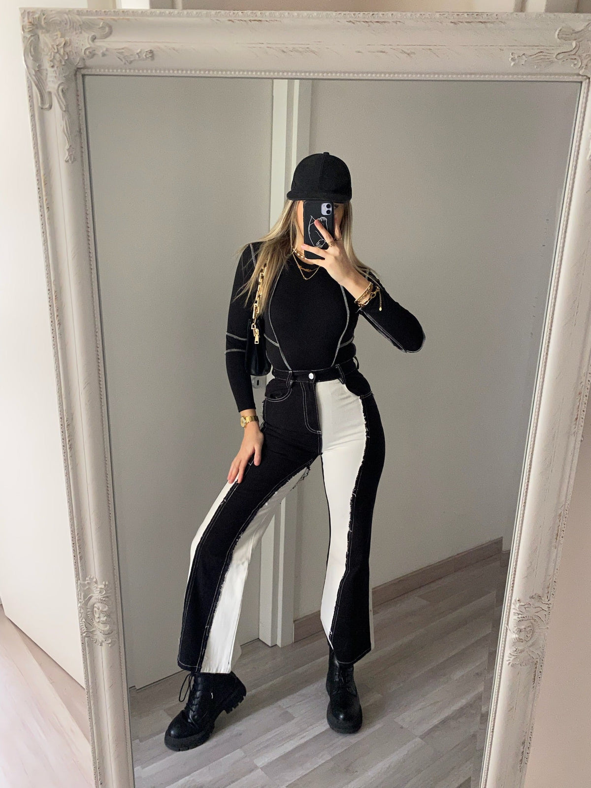 Jeans bianco nero
