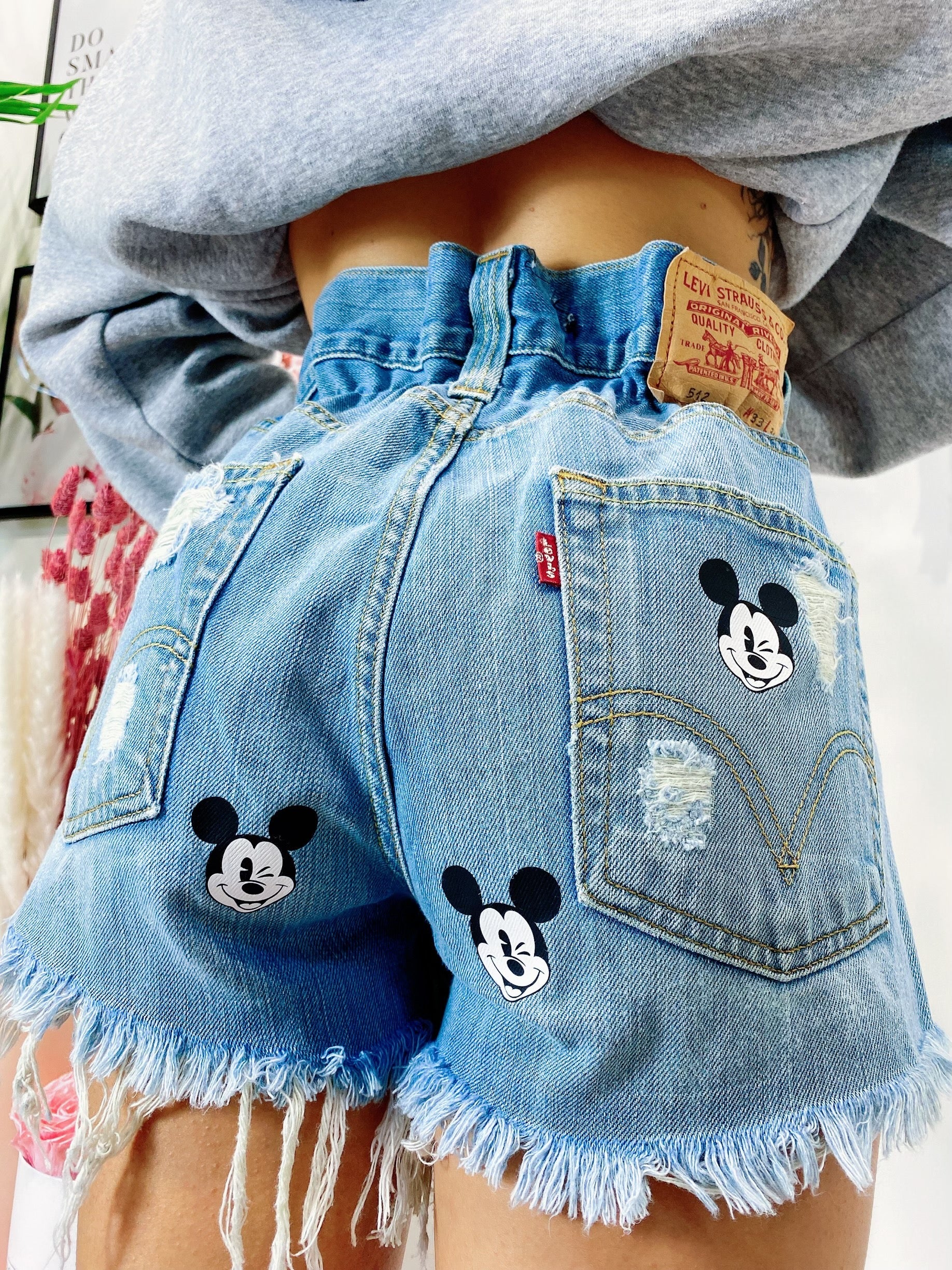 Short Levi’s Vintage con stampa topolino bagno medio