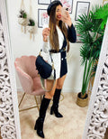 Abito Blazer con cintura nero bianco
