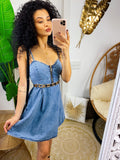 Abito in jeans con gonna a ruota