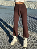 Pantalone di lana ampio marrone