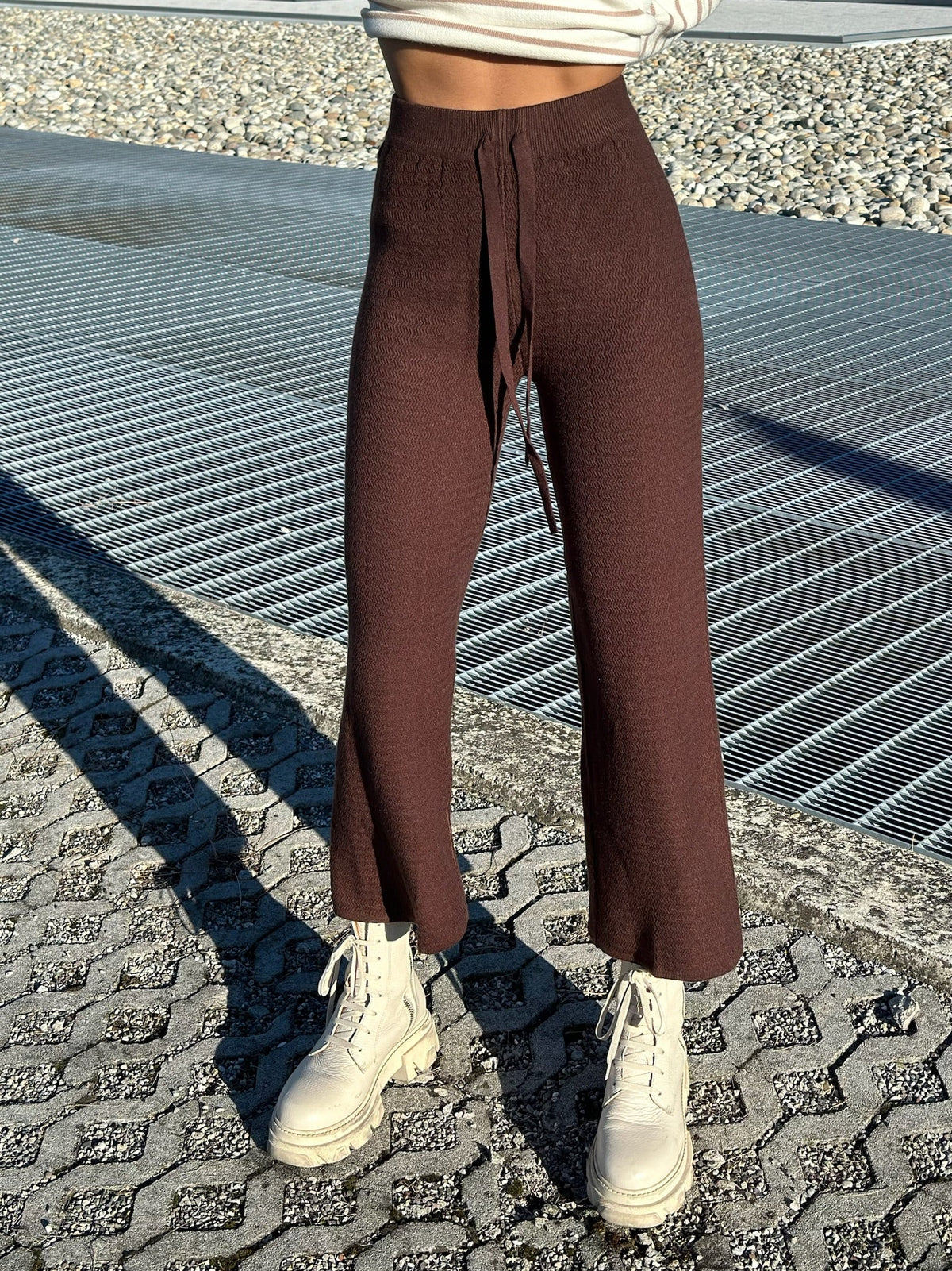 Pantalone di lana ampio marrone