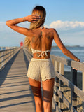 Completo crochet top e short