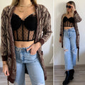 Cardigan in lurex zebrato choco gold