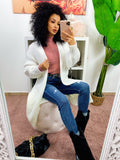 Cardigan lungo morbido bianco