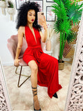Dress Red carpet rosso gonna corta