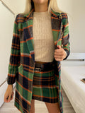 Cappotto check trama verde