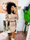 Abito in maglia Beige